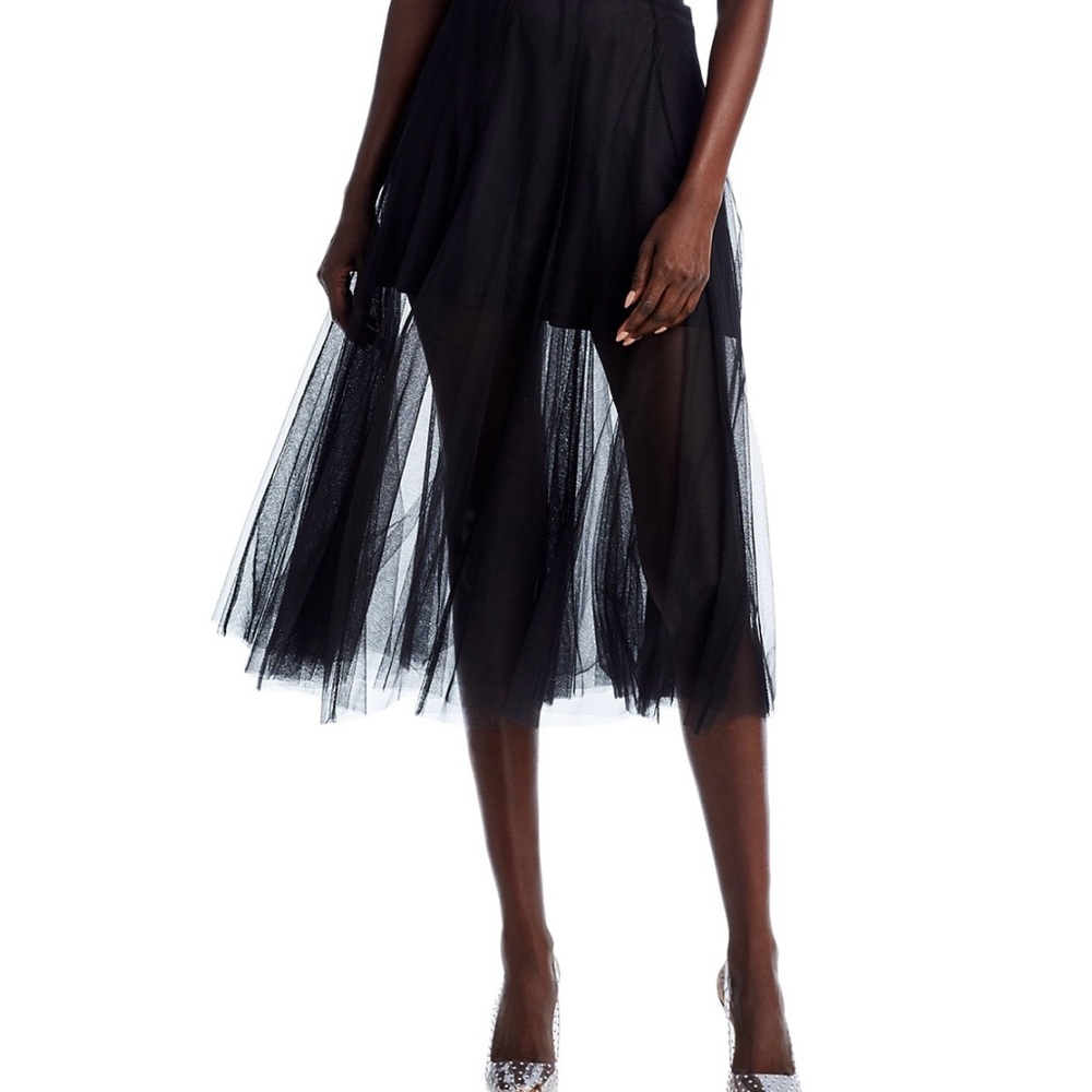 Aqua Black Maxi Tulle Skirt
